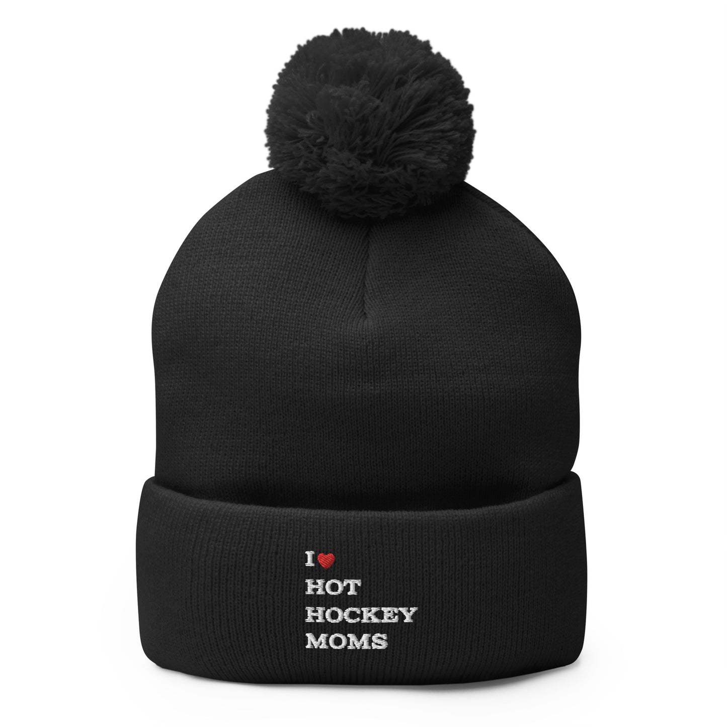 I love Hot Hockey Moms Pom-Pom Beanie